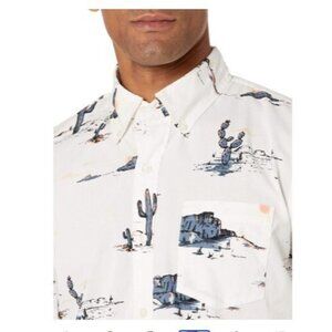 Men's Desert Print Button Down Casual Shirt Goodthreads Sz XXL Cactus White